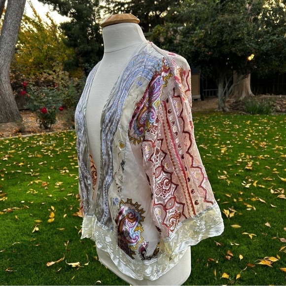 Anthropologie Sheer Paisley Patchwork Kimono - Picture 11 of 13